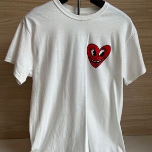 Kieth Haring Heart Valentines Art T-shirt